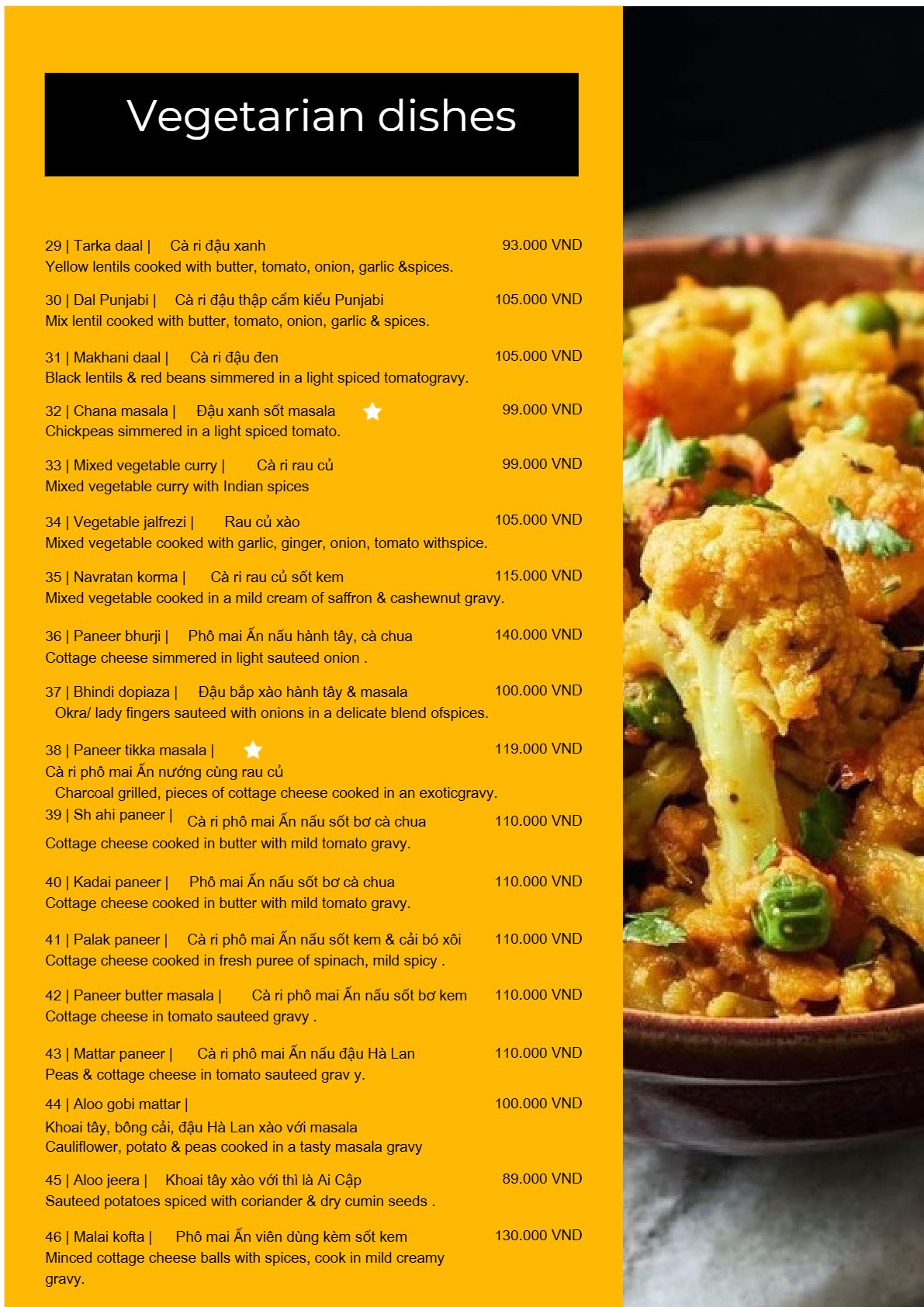 Menu Page 13